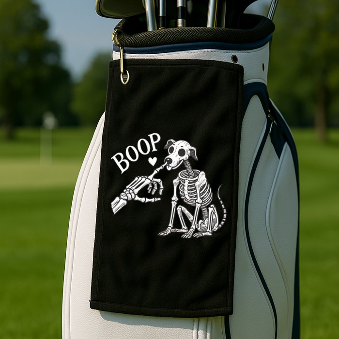 Boop Hand Skeleton And Dog Golf Towel