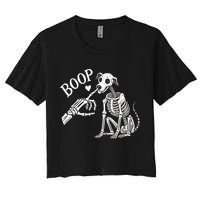 Boop Hand Skeleton And Dog Women's Crop Top Tee