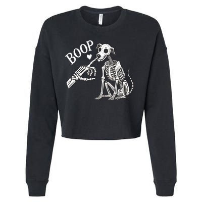 Boop Hand Skeleton And Dog Cropped Pullover Crew