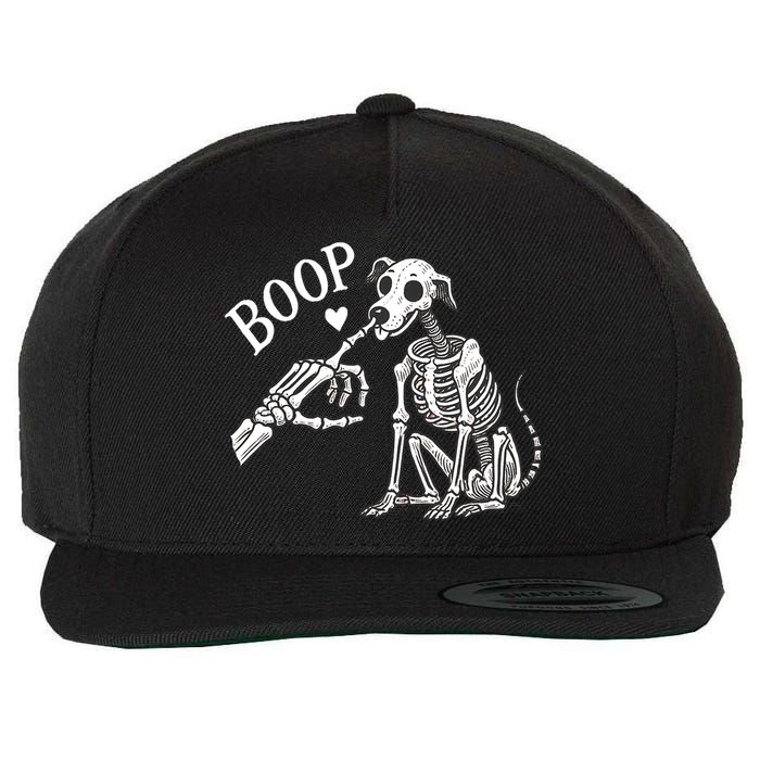 Boop Hand Skeleton And Dog Wool Snapback Cap