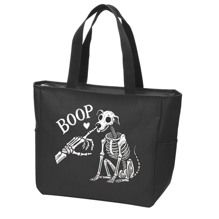 Boop Hand Skeleton And Dog Zip Tote Bag