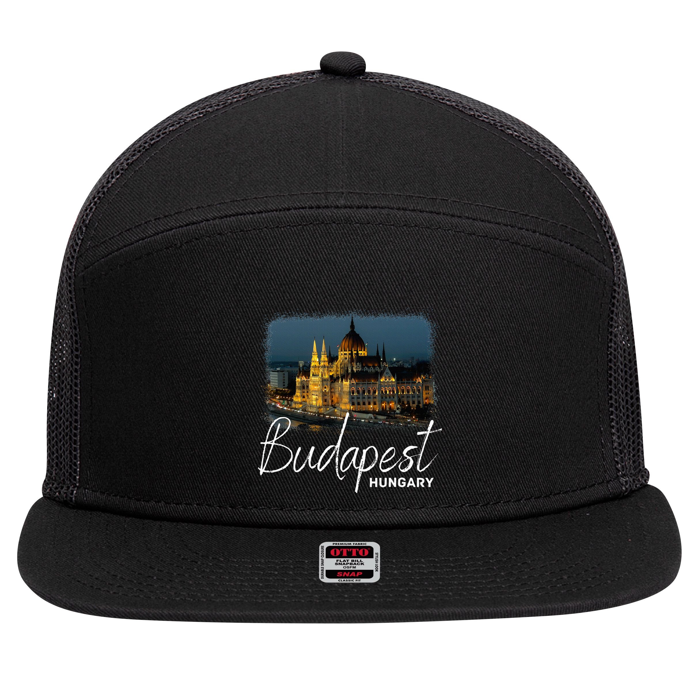 Budapest Hungary Souvenir Budapest 7 Panel Mesh Trucker Snapback Hat