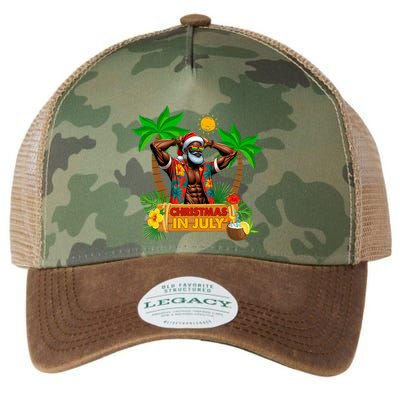 Black Hawaiian Santa Sunglasses Christmas In July Summer Legacy Tie Dye Trucker Hat