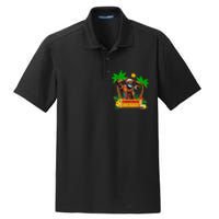 Black Hawaiian Santa Sunglasses Christmas In July Summer Dry Zone Grid Polo