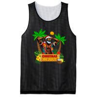 Black Hawaiian Santa Sunglasses Christmas In July Summer Mesh Reversible Basketball Jersey Tank