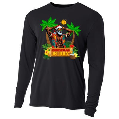 Black Hawaiian Santa Sunglasses Christmas In July Summer Cooling Performance Long Sleeve Crew