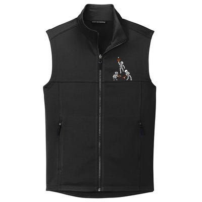 Baseball Halloween Skeletons Hitter Catcher Boy Collective Smooth Fleece Vest