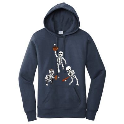 Baseball Halloween Skeletons Hitter Catcher Boy Women's Pullover Hoodie