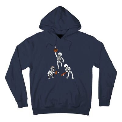 Baseball Halloween Skeletons Hitter Catcher Boy Tall Hoodie