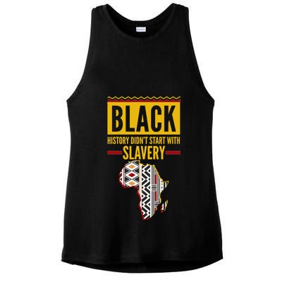 Black History DidnT Start With Slavery Africa Map Ladies PosiCharge Tri-Blend Wicking Tank