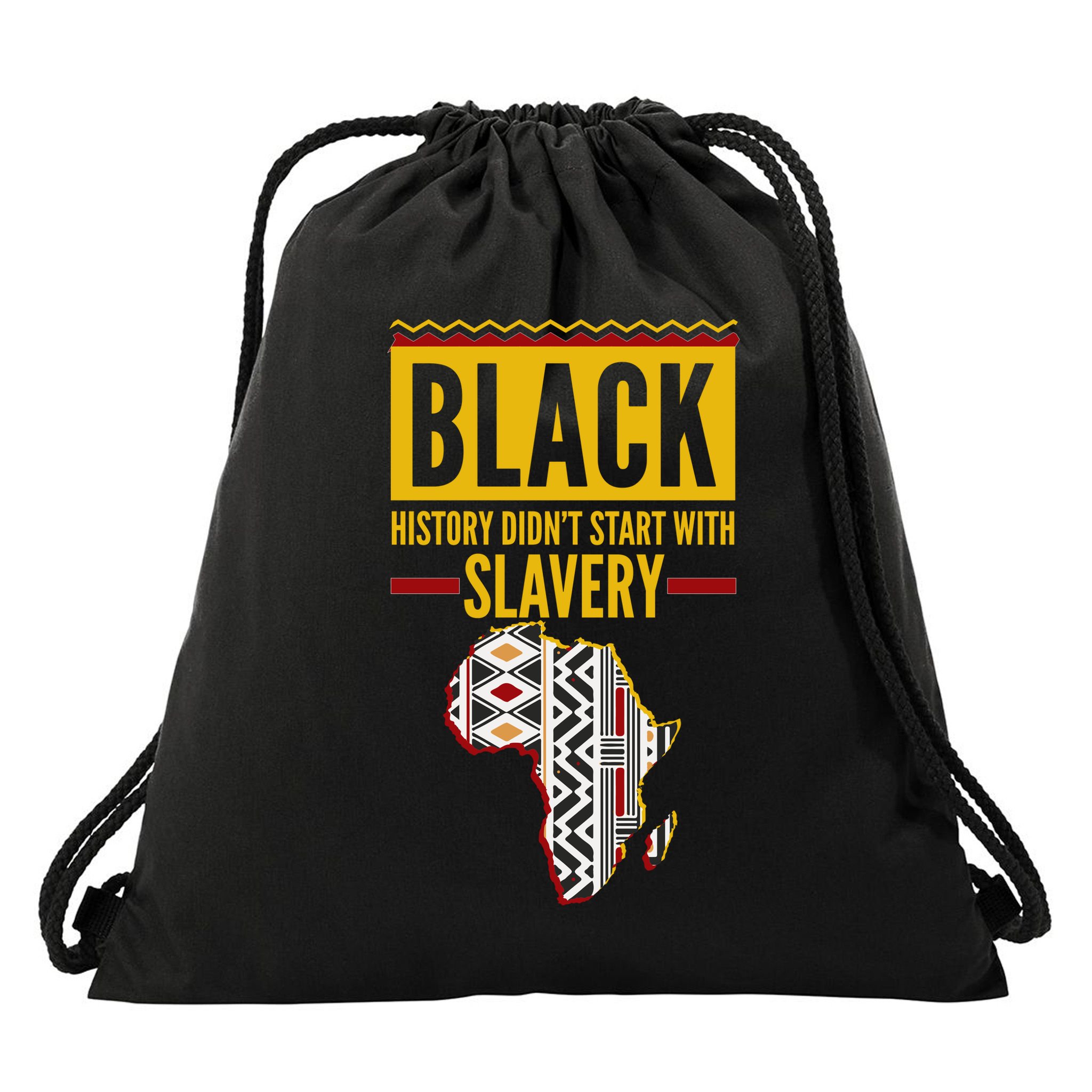 Black History DidnT Start With Slavery Africa Map Drawstring Bag