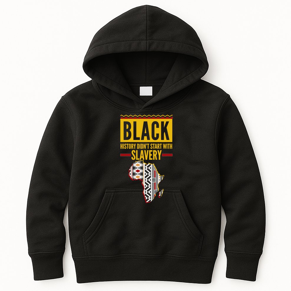 Black History DidnT Start With Slavery Africa Map Kids Hoodie