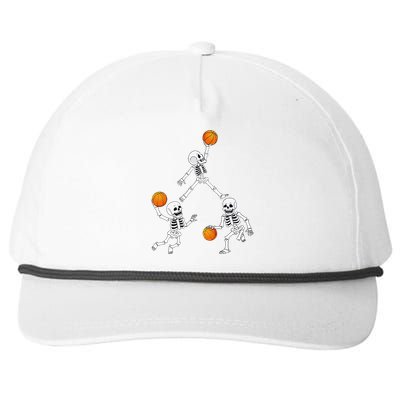 Basketball Halloween Skeleton Dunking Dribblen Snapback Five-Panel Rope Hat