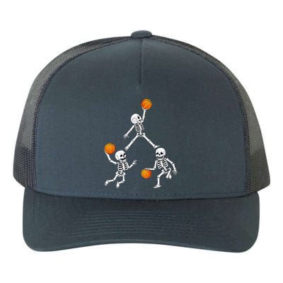 Basketball Halloween Skeleton Dunking Dribblen Yupoong Adult 5-Panel Trucker Hat