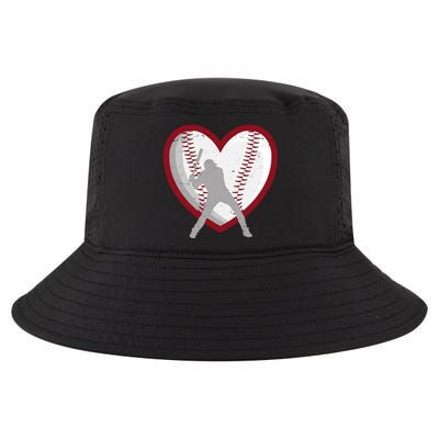 Baseball Heart Sport Lover Cool Comfort Performance Bucket Hat