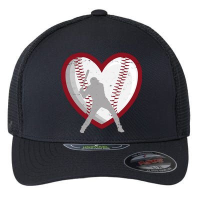 Baseball Heart Sport Lover Flexfit Unipanel Trucker Cap