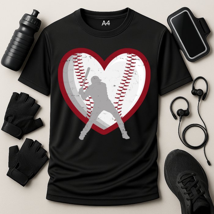 Baseball Heart Sport Lover Performance Shirt