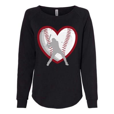 Baseball Heart Sport Lover Womens California Wash Sweatshirt