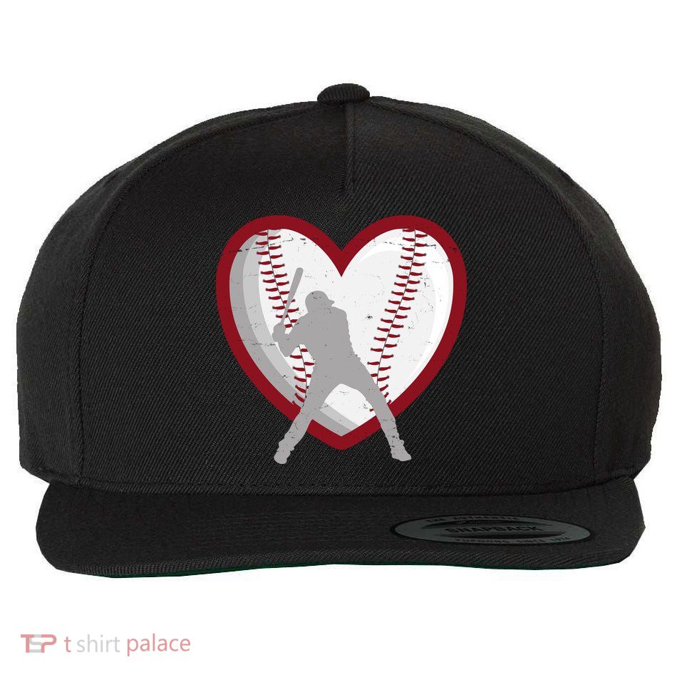 Baseball Heart Sport Lover Wool Snapback Cap