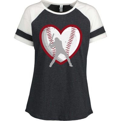 Baseball Heart Sport Lover Enza Ladies Jersey Colorblock Tee