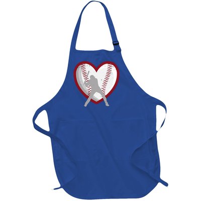 Baseball Heart Sport Lover Full-Length Apron With Pockets