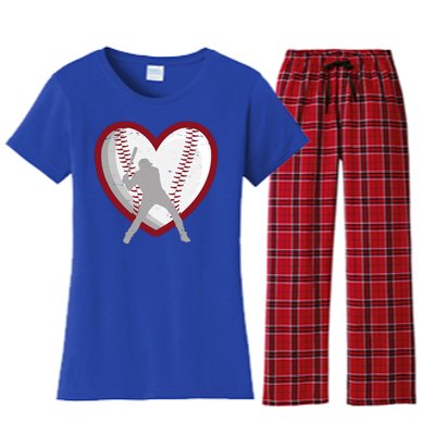 Baseball Heart Sport Lover Women's Flannel Pajama Set