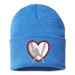 Baseball Heart Sport Lover Sustainable Knit Beanie