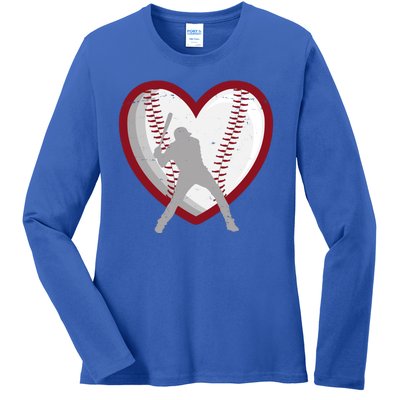 Baseball Heart Sport Lover Ladies Long Sleeve Shirt