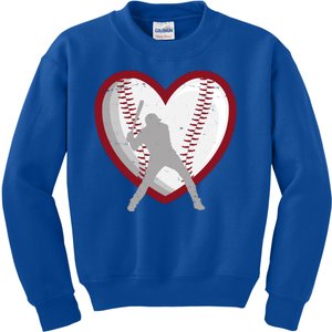 Baseball Heart Sport Lover Kids Sweatshirt