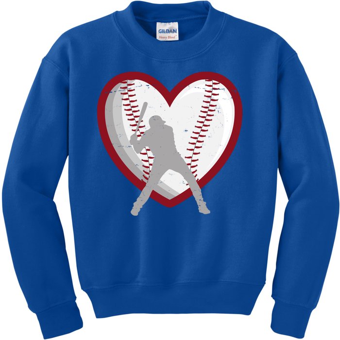 Baseball Heart Sport Lover Kids Sweatshirt