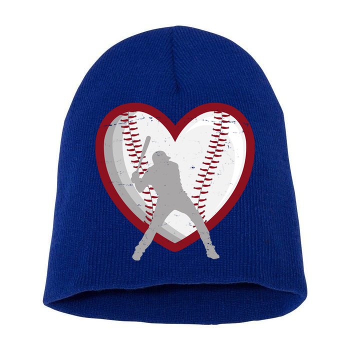 Baseball Heart Sport Lover Short Acrylic Beanie