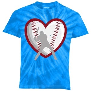 Baseball Heart Sport Lover Kids Tie-Dye T-Shirt