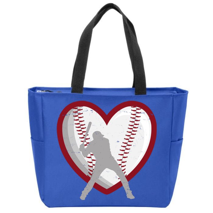 Baseball Heart Sport Lover Zip Tote Bag