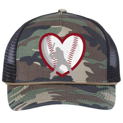 Baseball Heart Sport Lover Retro Rope Trucker Hat Cap