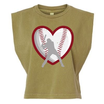 Baseball Heart Sport Lover Garment-Dyed Women's Muscle Tee