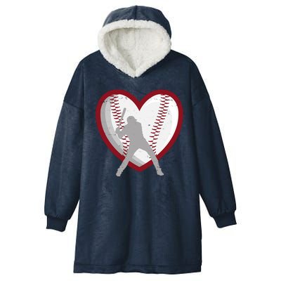 Baseball Heart Sport Lover Hooded Wearable Blanket