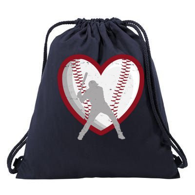 Baseball Heart Sport Lover Drawstring Bag