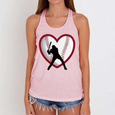 Baseball Heart Sport Lover Women's Knotted Racerback Tank