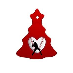 Baseball Heart Sport Lover Ceramic Tree Ornament