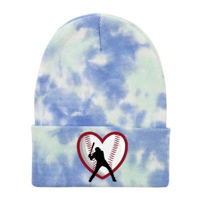 Baseball Heart Sport Lover Tie Dye 12in Knit Beanie