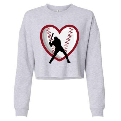 Baseball Heart Sport Lover Cropped Pullover Crew