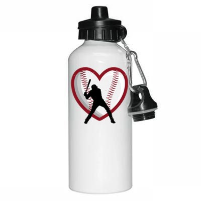 Baseball Heart Sport Lover Aluminum Water Bottle