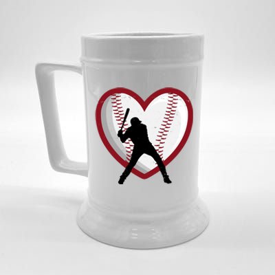 Baseball Heart Sport Lover Beer Stein