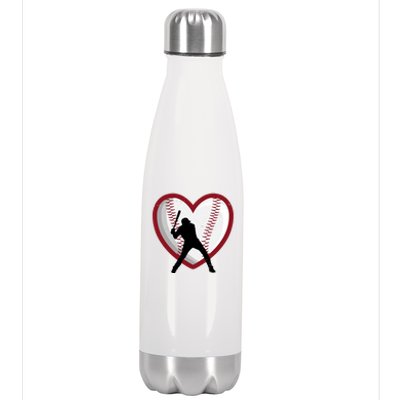 Baseball Heart Sport Lover Stainless Steel Insulated Water Bottle