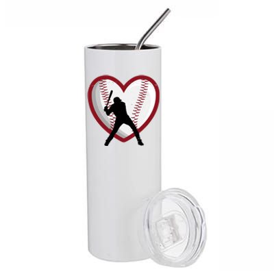 Baseball Heart Sport Lover Stainless Steel Tumbler