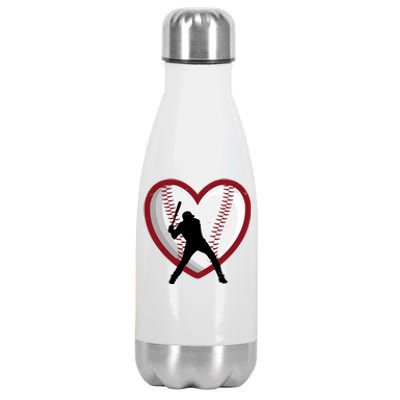 Baseball Heart Sport Lover Stainless Steel Insulated Water Bottle