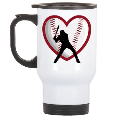 Baseball Heart Sport Lover Stainless Steel Travel Mug