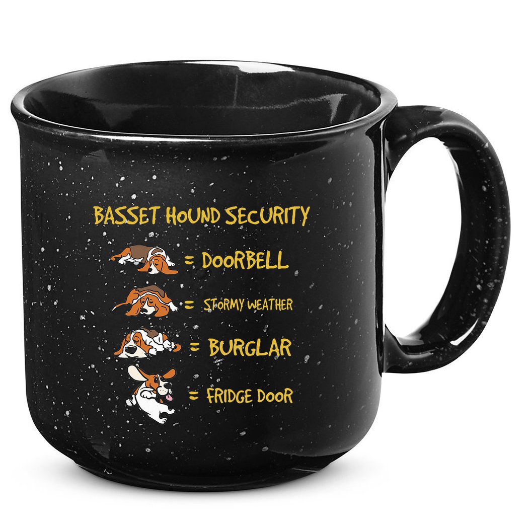 Basset Hound Security Gifts Funny Costume For Clothing 15oz Campfire Ceramic Mug