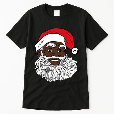 Black Happy Santa Shirts Fun African American Santa Tall T-Shirt