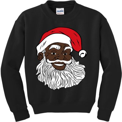 Black Happy Santa Shirts Fun African American Santa Kids Sweatshirt